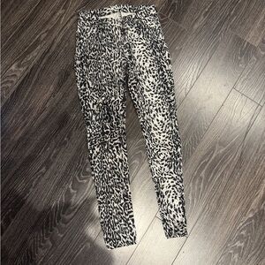 7 For All Mankind Black and White Animal Print Pants